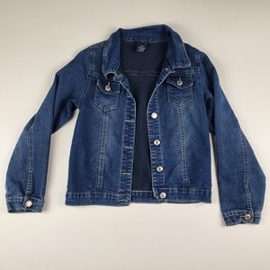 U.S Polo Assn Classic Stretch Denim Jean Jacket Dark Wash Embroidered Girls 14